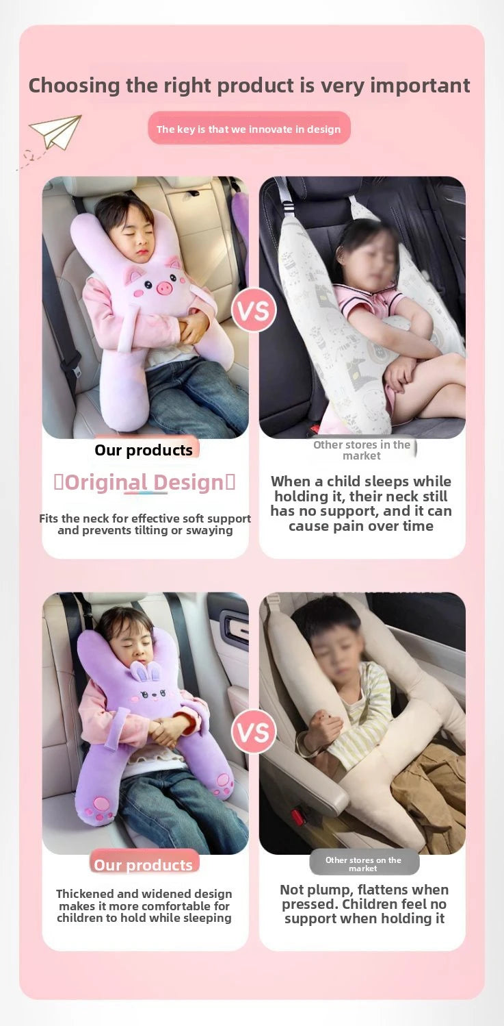 Children Car Pillow with Animal Design
